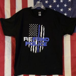 REFUND POLICE T-Shirt Black Color